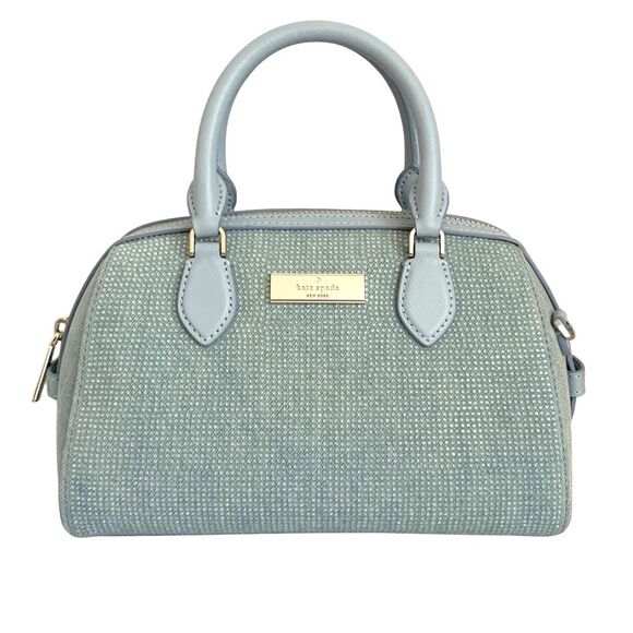 Kate Spade Blue Sparkly Beaded Texture Satchel Handbag Top Handle Bag - Picture 1 of 11